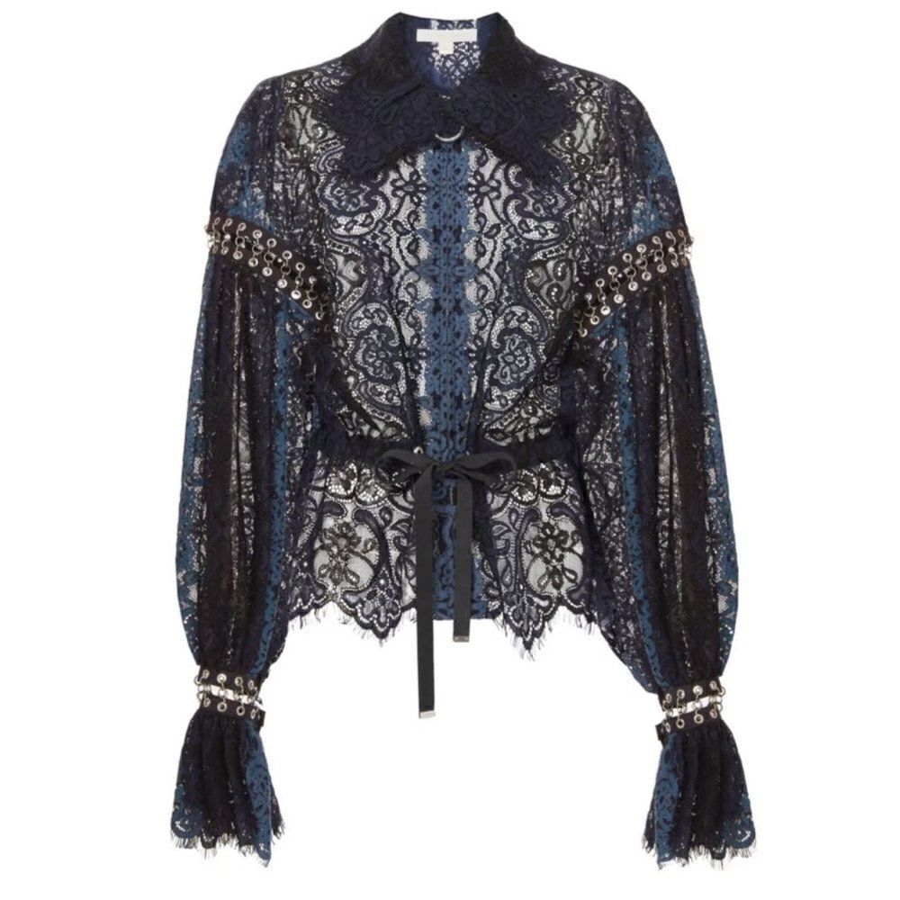 Jonathan Simkhai Grommet Lariat Lace Jacket